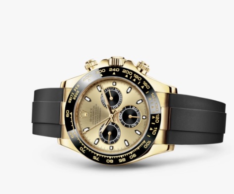 รับซื้อนาฬิกาRolex Daytona Ref.116518LN Champagne color and black dial หน้าปัด Sub Dial 3 วงตัดด้วยสีดำ ตัวเรือน yellow gold  มาคู่กัน ขอบ Ceramic หน้าปัดสีแชมเปญและสีดำ กลไกการไขลาน 